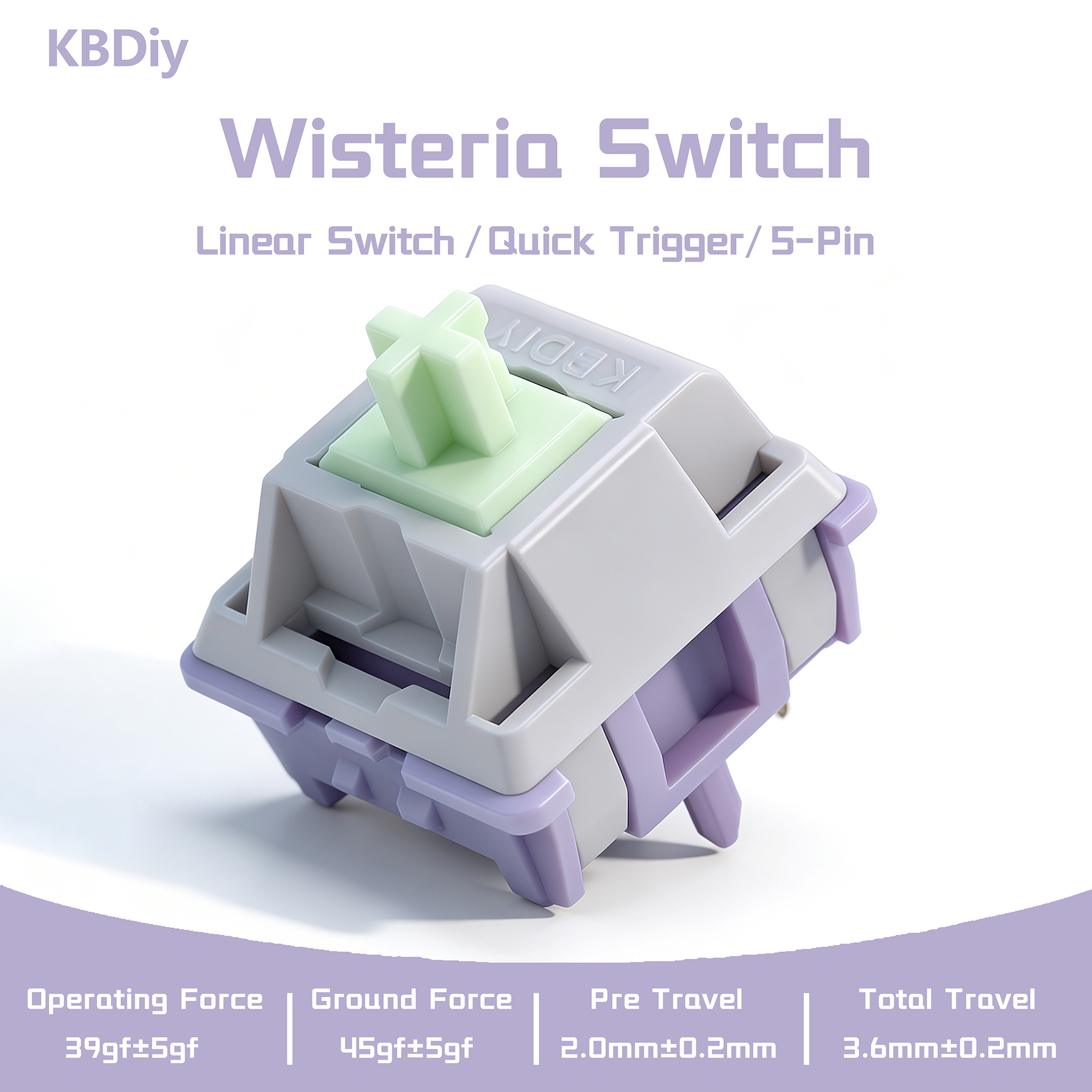 Keyboard Lube Kit - KBDiy Linear Switch Wisteria 5-PIN 39gf