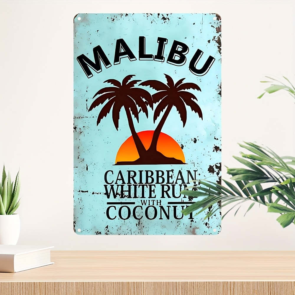 Brass Weight Plate - Vintage Malibu Coconut Rum Metal Sign