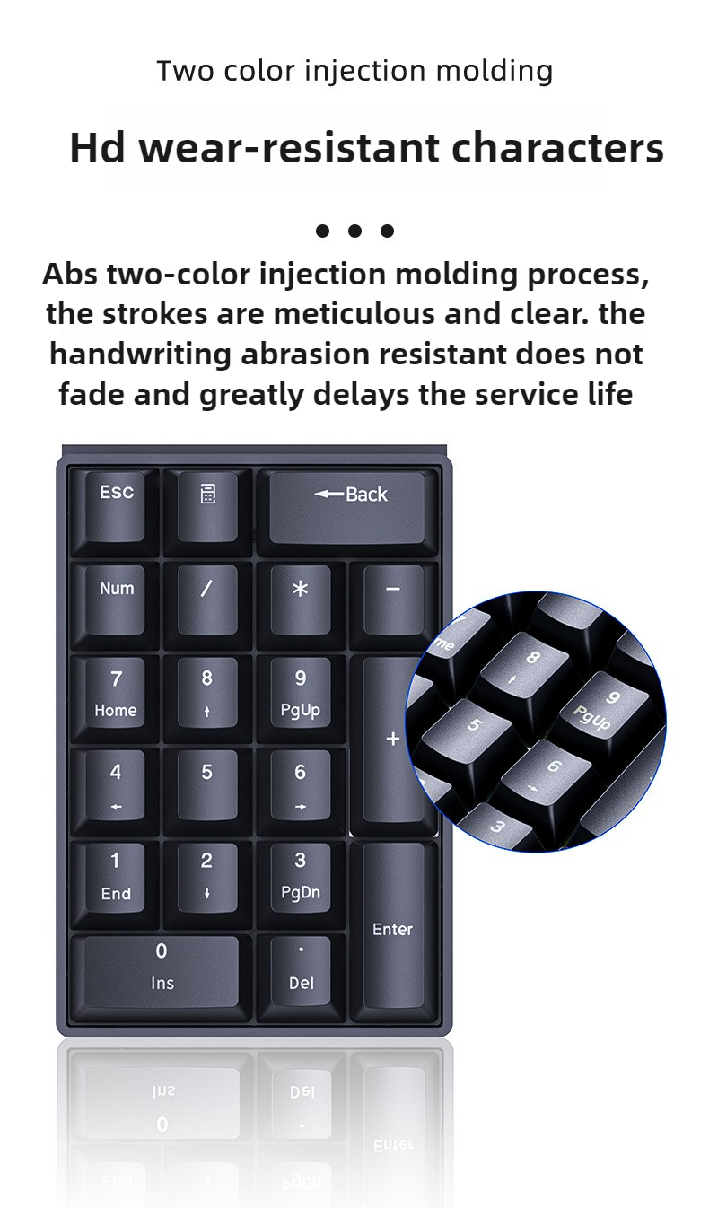Gaming Keyboard No Number Pad - 20 Keys Numeric Mechanical Wired External