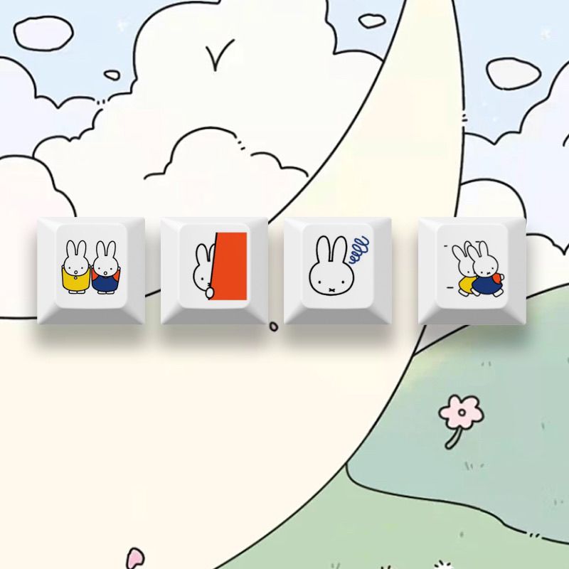 New Miffy rabbit cartoon cute  - مراجعة Gaming Keyboard Mechanical وسعره