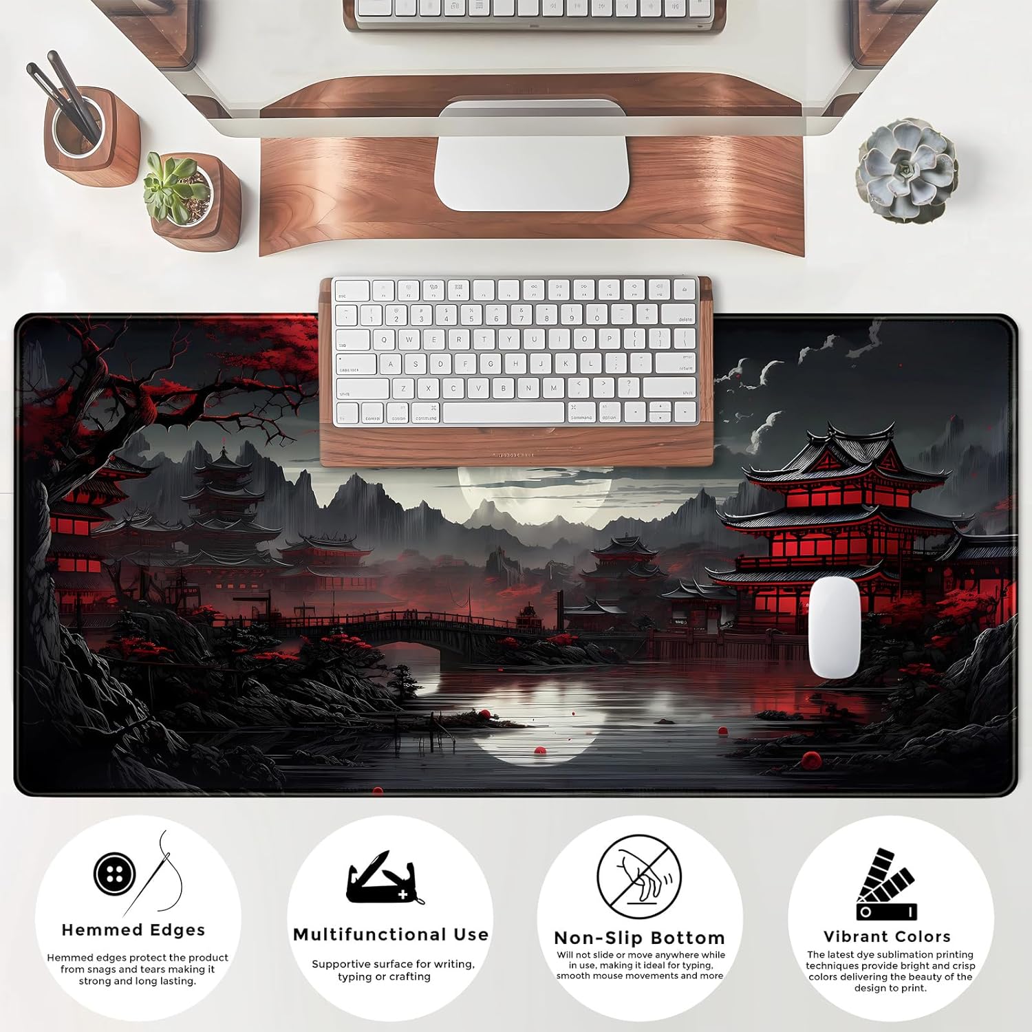 Japanese Desk Mat Riverside Fu - مراجعة Gaming Keyboard Mouse وسعره