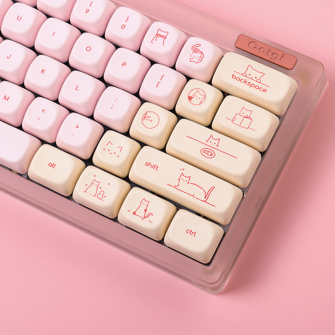 Pink Busy Cat Minimalist Small - مراجعة Gaming Keyboard Mini وسعره