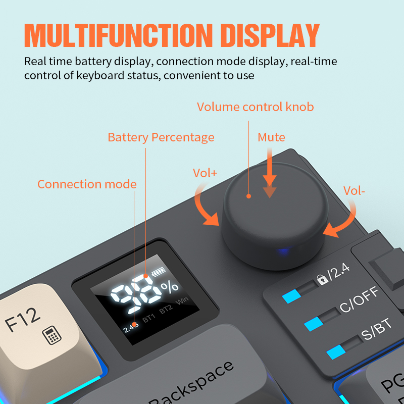 New Dual-Mode 80 Keys Wireless - مراجعة Gaming Keyboard Extension وسعره