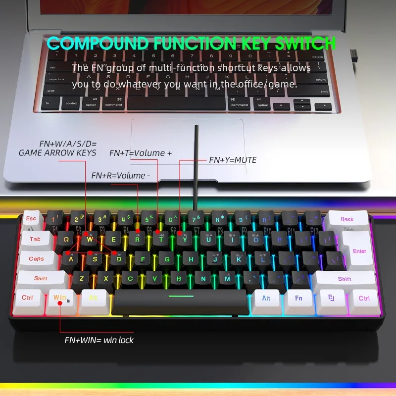 Keyboard and mouse 60% compute - مراجعة Gaming Keyboard Extension وسعره