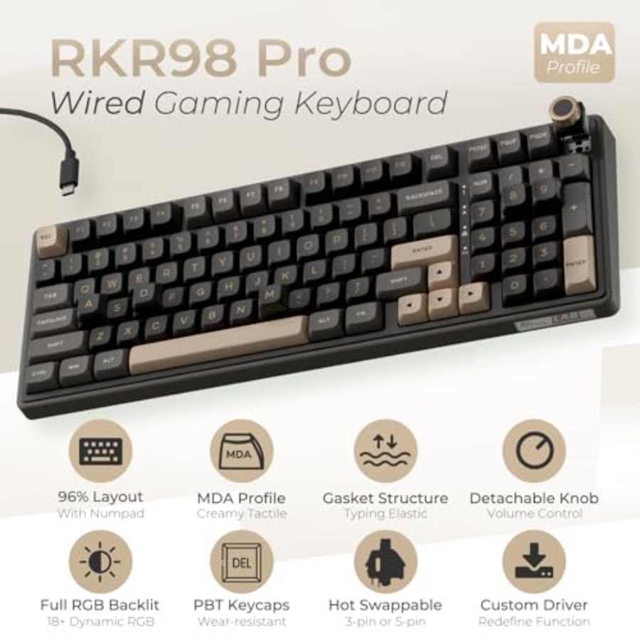 Gaming keyboard with gasket mo - مراجعة Gaming Keyboard No Number Pad وسعره