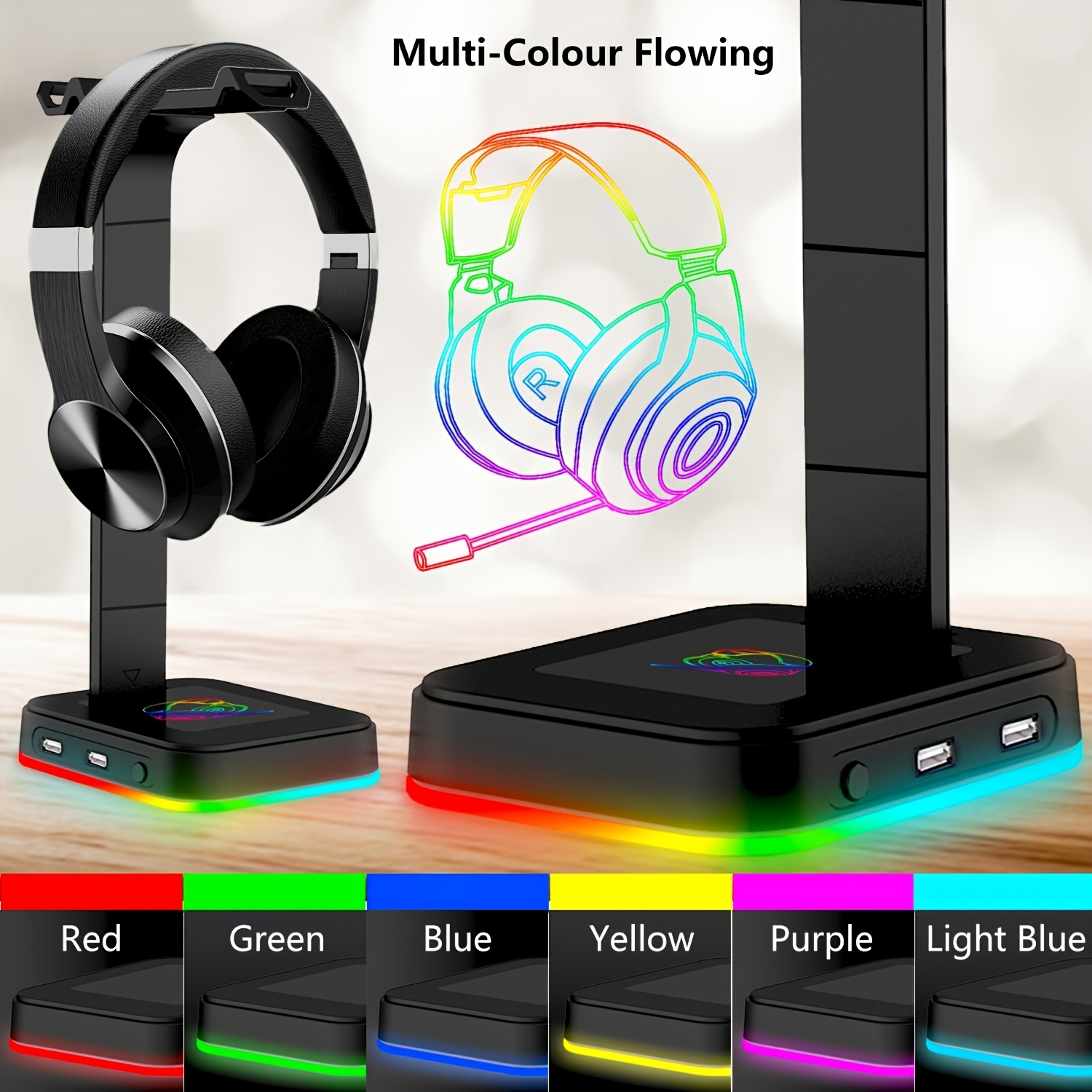 Gaming Headset Stand Adjustabl - مراجعة Gaming Keyboard Mouse وسعره