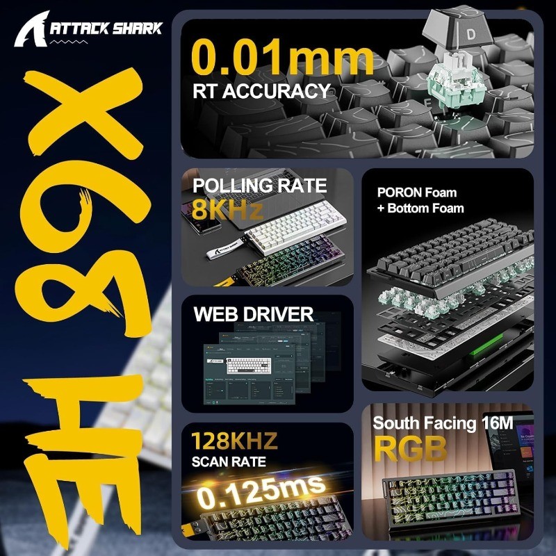ATTACK SHARK X68 HE 8000Hz Rap - مراجعة Keyboard Gaming Mac وسعره