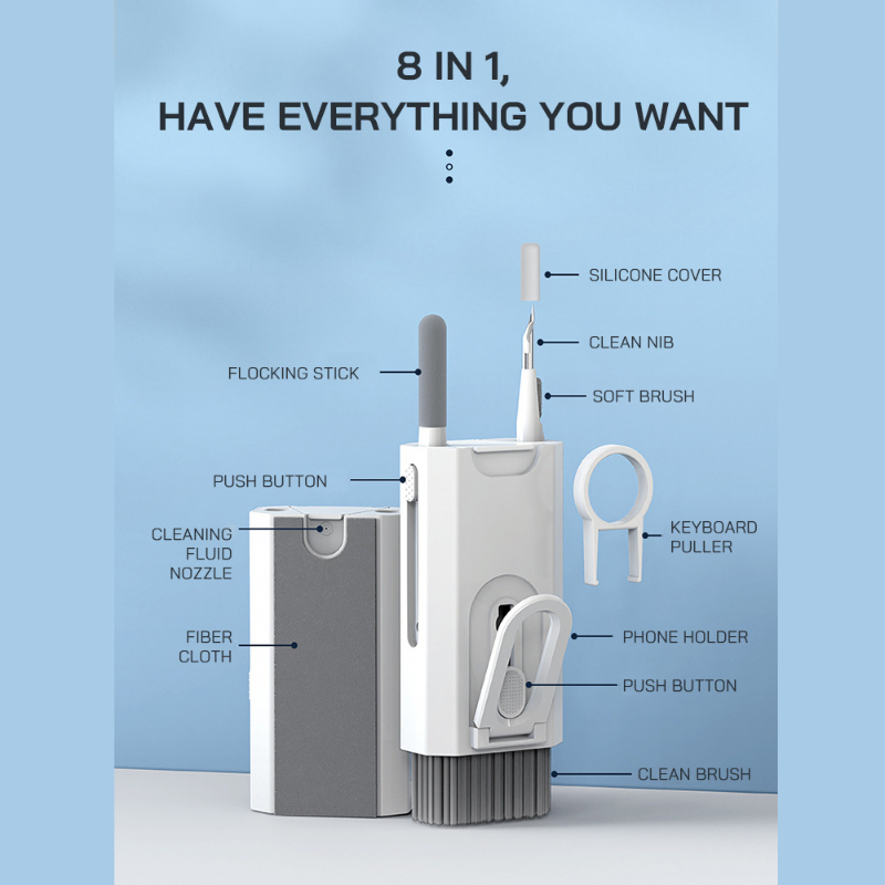 8 In 1 Cleaning Kit Keyboard C - مراجعة Keycap Puller Ring وسعره