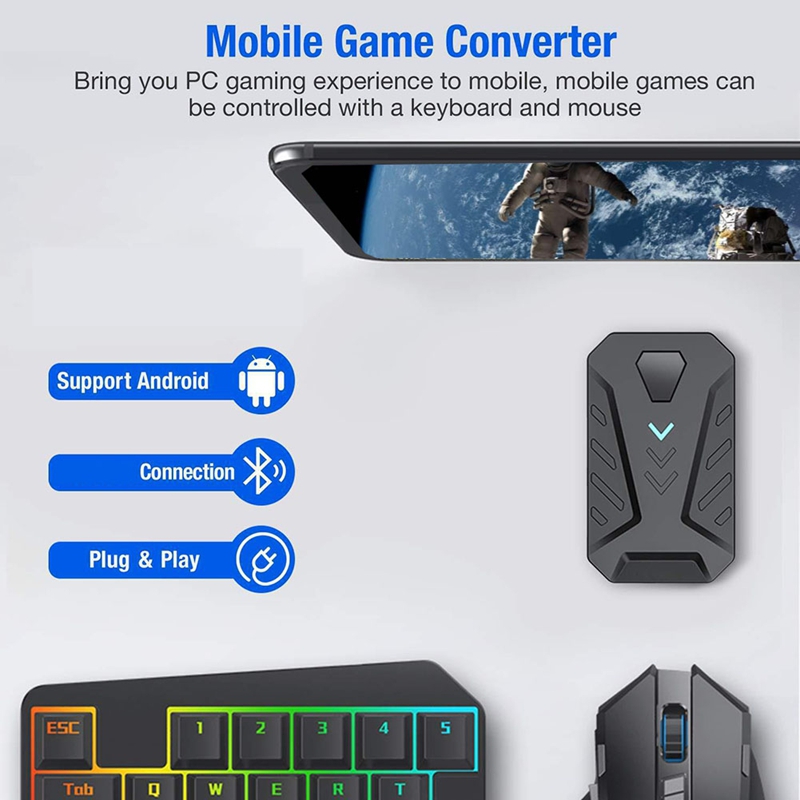 Portable Mobile Gaming Keyboar - مراجعة Gaming Keyboard And Mouse Converter For Mobile وسعره