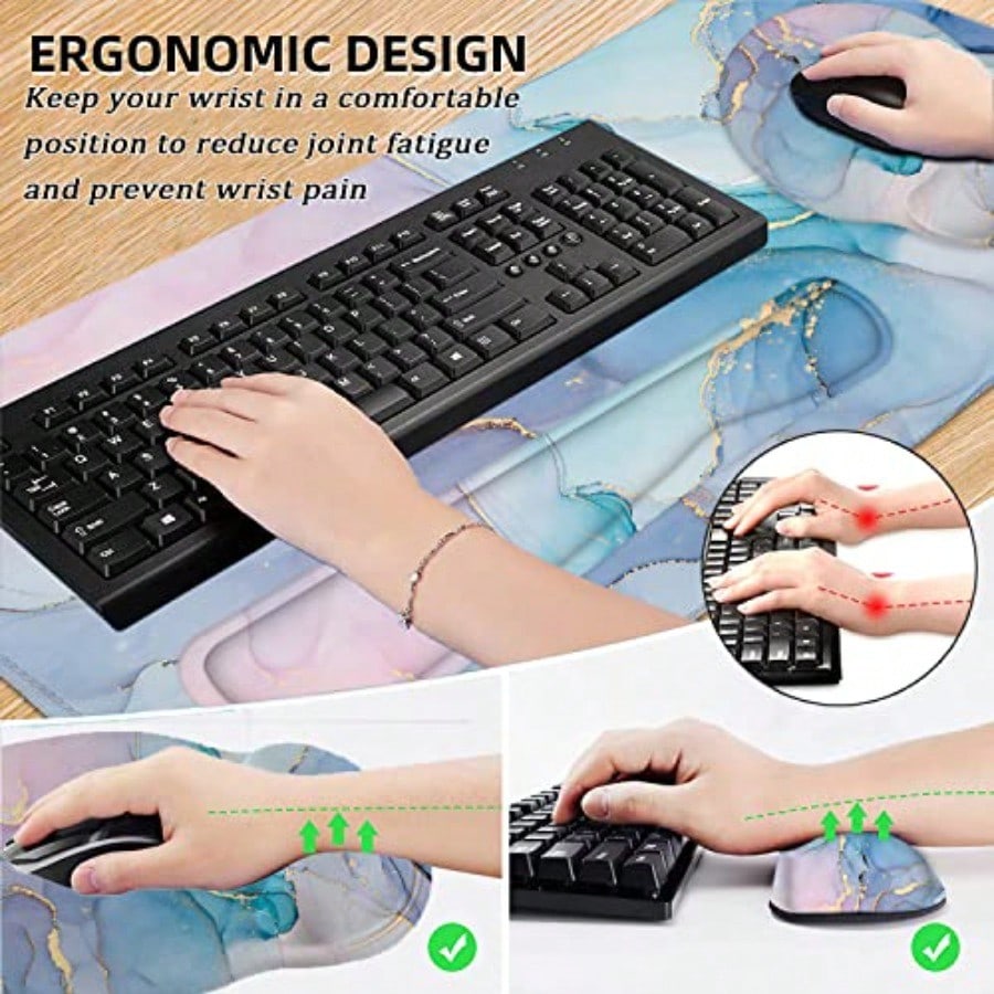 Mouse Pad with Wrist Rest Larg - مراجعة Gaming Keyboard Mouse وسعره