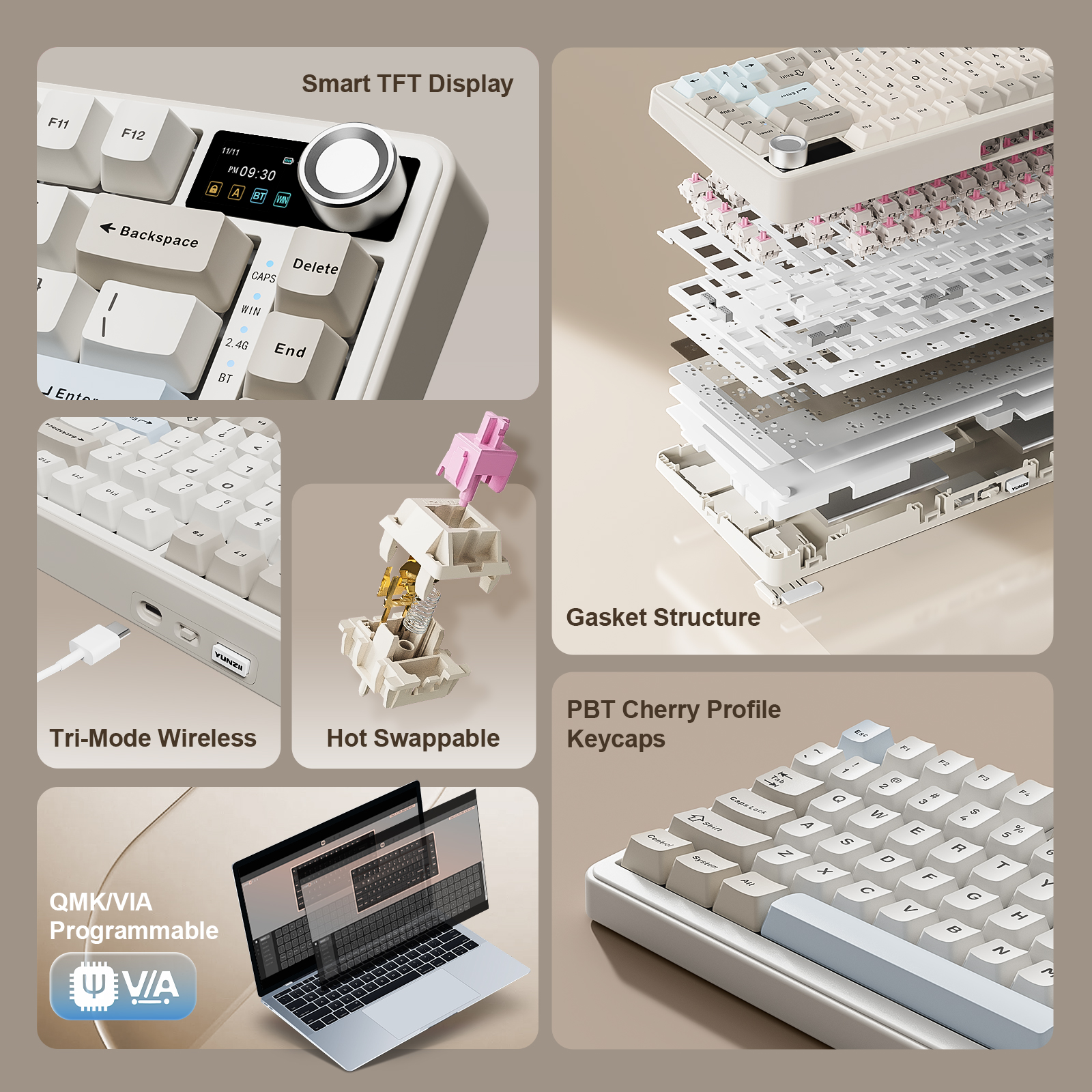 YUNZII B75 PRO MAX Wireless Me - مراجعة Keyboard Gaming Mac وسعره