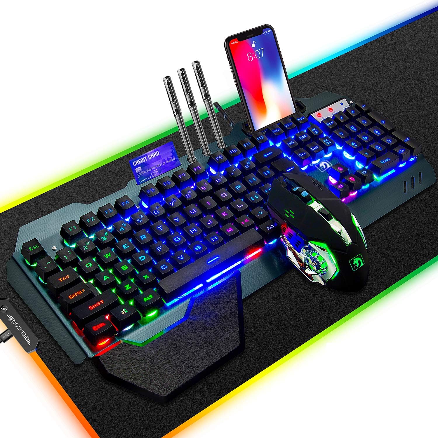 RGB Gaming Keyboard Mouse Comb - مراجعة Gaming Keyboard No Number Pad وسعره