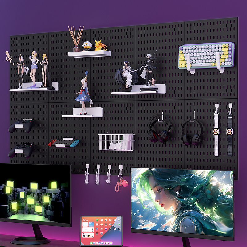 Adhesive Pegboard Shelf for Ga - مراجعة Gaming Keyboard Mouse وسعره