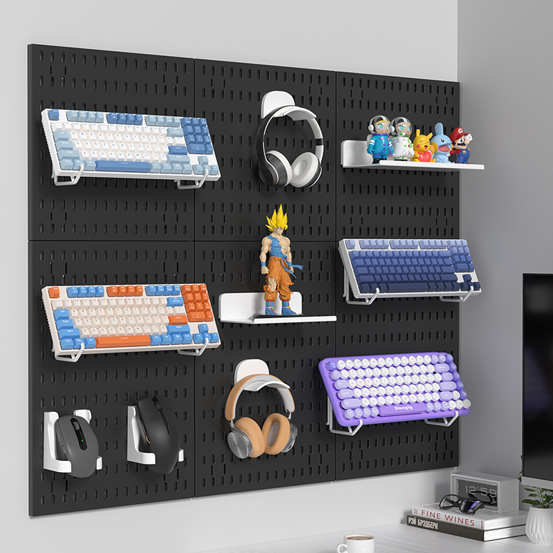Adhesive Pegboard Shelf for Ga - مراجعة Gaming Keyboard Mouse وسعره
