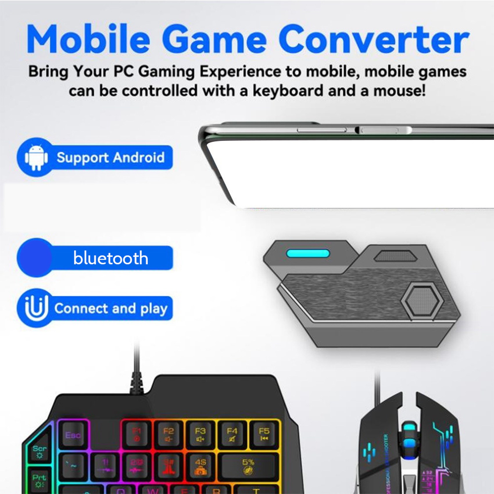 T36C Gamepad Mobile For PUBG C - مراجعة Gaming Keyboard And Mouse Converter For Mobile وسعره