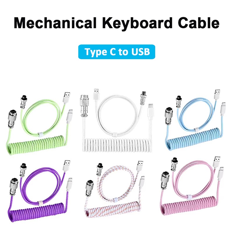 Mechanical Keyboard Coiled Cab - مراجعة Gaming Keyboard Type C وسعره