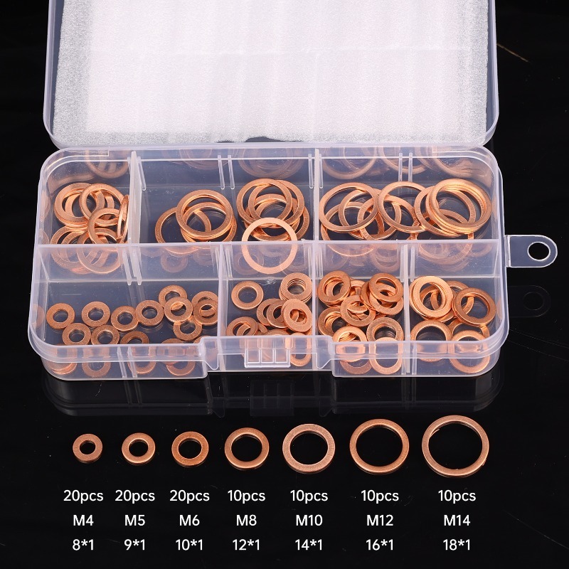 100/200PCS Copper Washer Assor - مراجعة Gasket Mount Kit وسعره