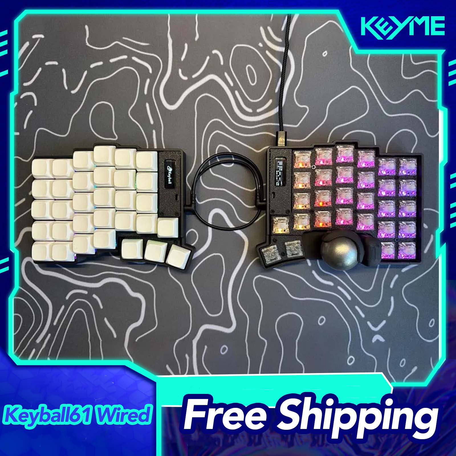 Keyball 39/44/61 Split Keyboar - مراجعة Gaming Keyboard Extension وسعره