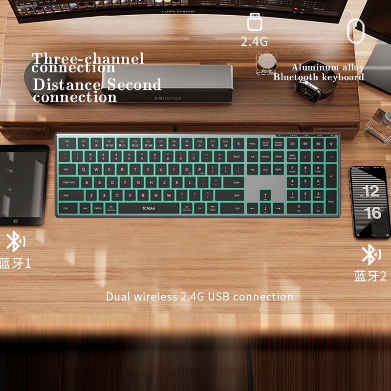 Backlight Bluetooth Keyboard M - مراجعة Gaming Keyboard No Number Pad وسعره