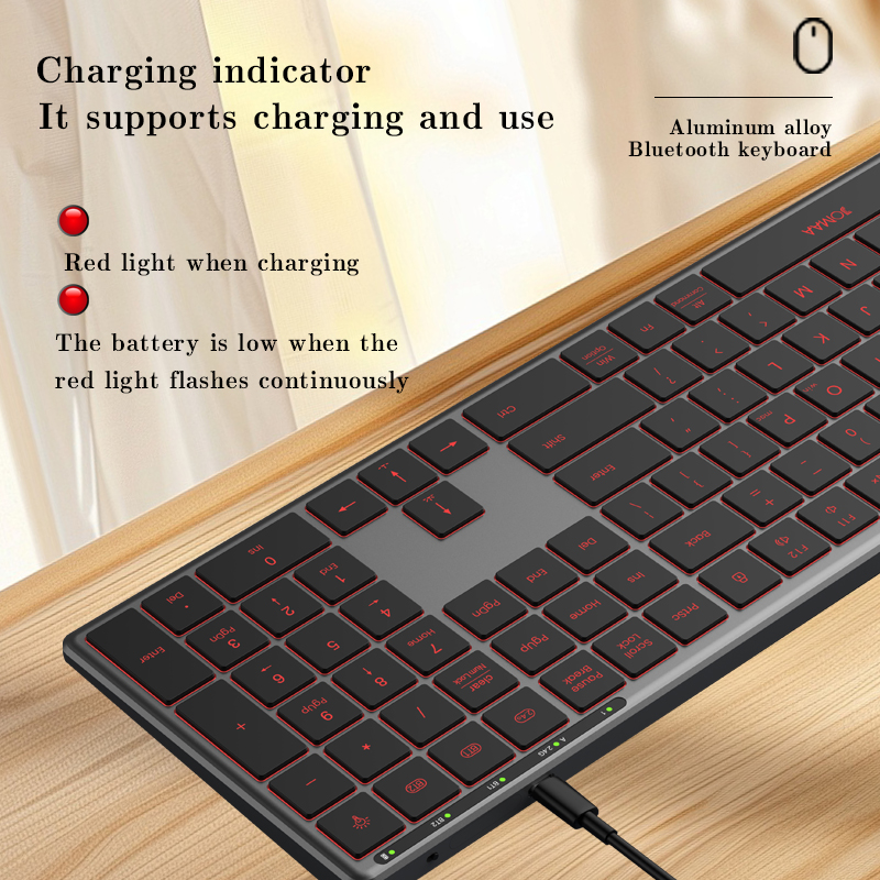 Backlight Bluetooth Keyboard M - مراجعة Gaming Keyboard No Number Pad وسعره