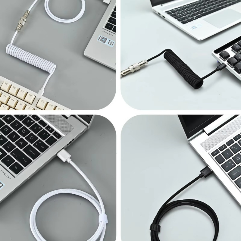 Coiled USB-C Cable with Magnet - مراجعة Gaming Keyboard Type C وسعره