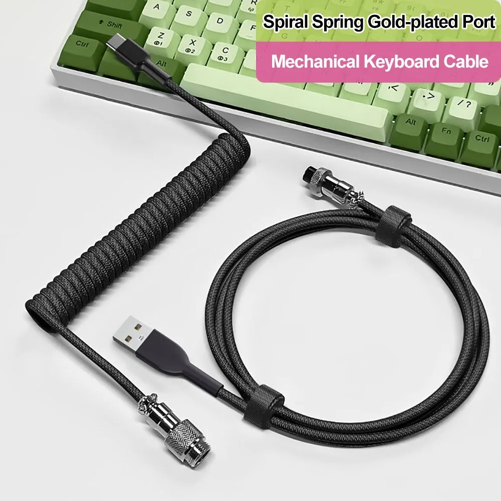 Aviator Coiled Keyboard Cable, - مراجعة Gaming Keyboard Type C وسعره