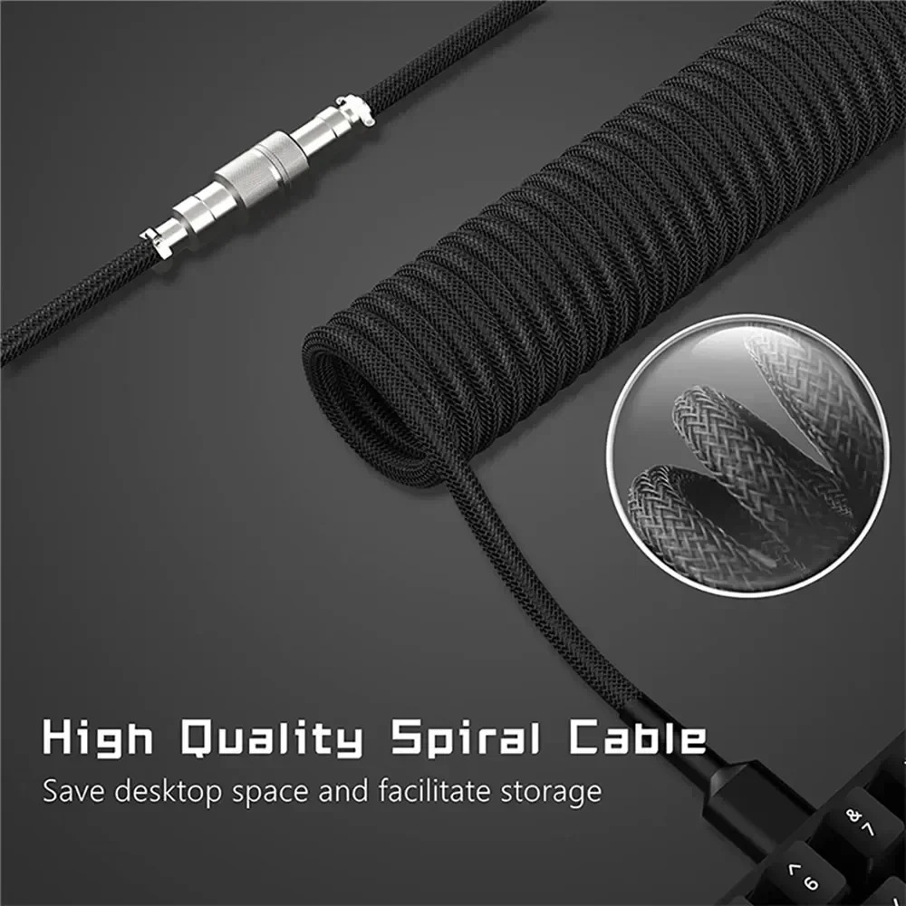 Aviator Coiled Keyboard Cable, - مراجعة Gaming Keyboard Type C وسعره