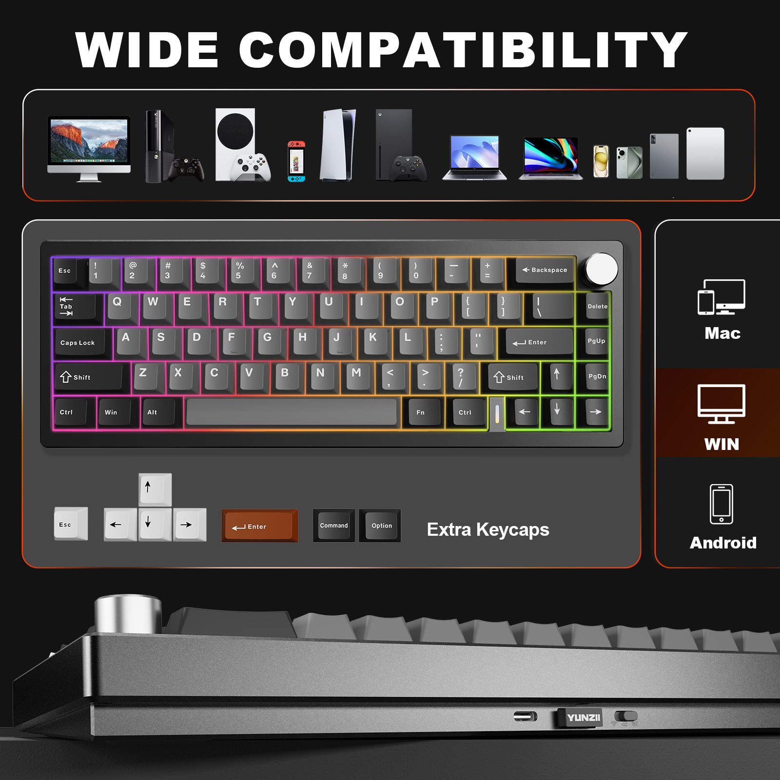 YUNZII AL68 Black QMK/VIA Mech - مراجعة Keyboard Gaming Mac وسعره