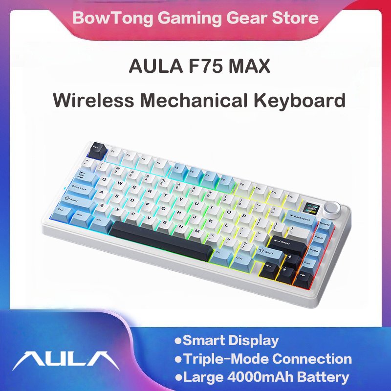 AULA F75 MAX 75% Tri-Mode Mech - مراجعة Keyboard Gaming Mac وسعره