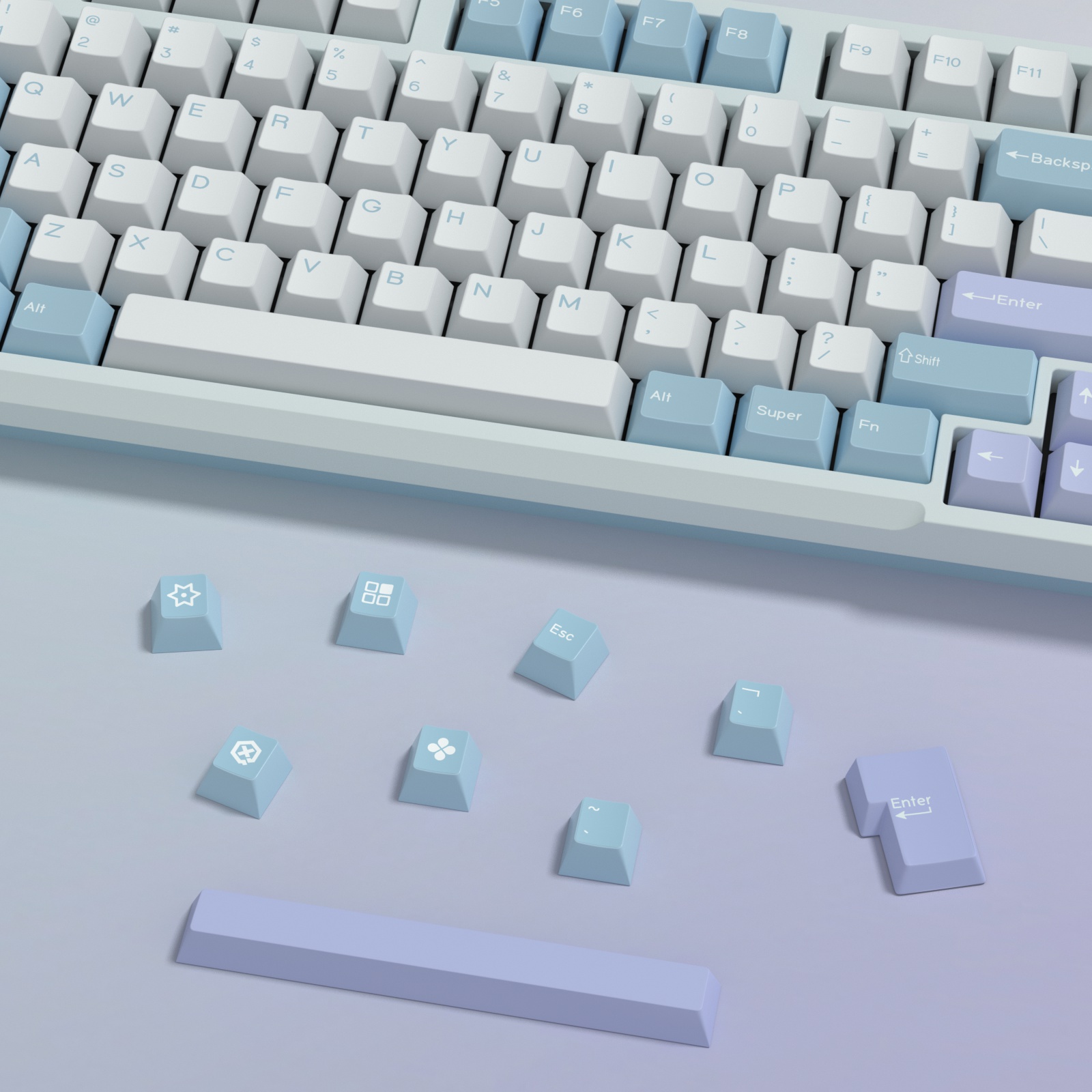 KBDiy GMK Illusion Keycap Cher - مراجعة Gaming Keyboard No Number Pad وسعره
