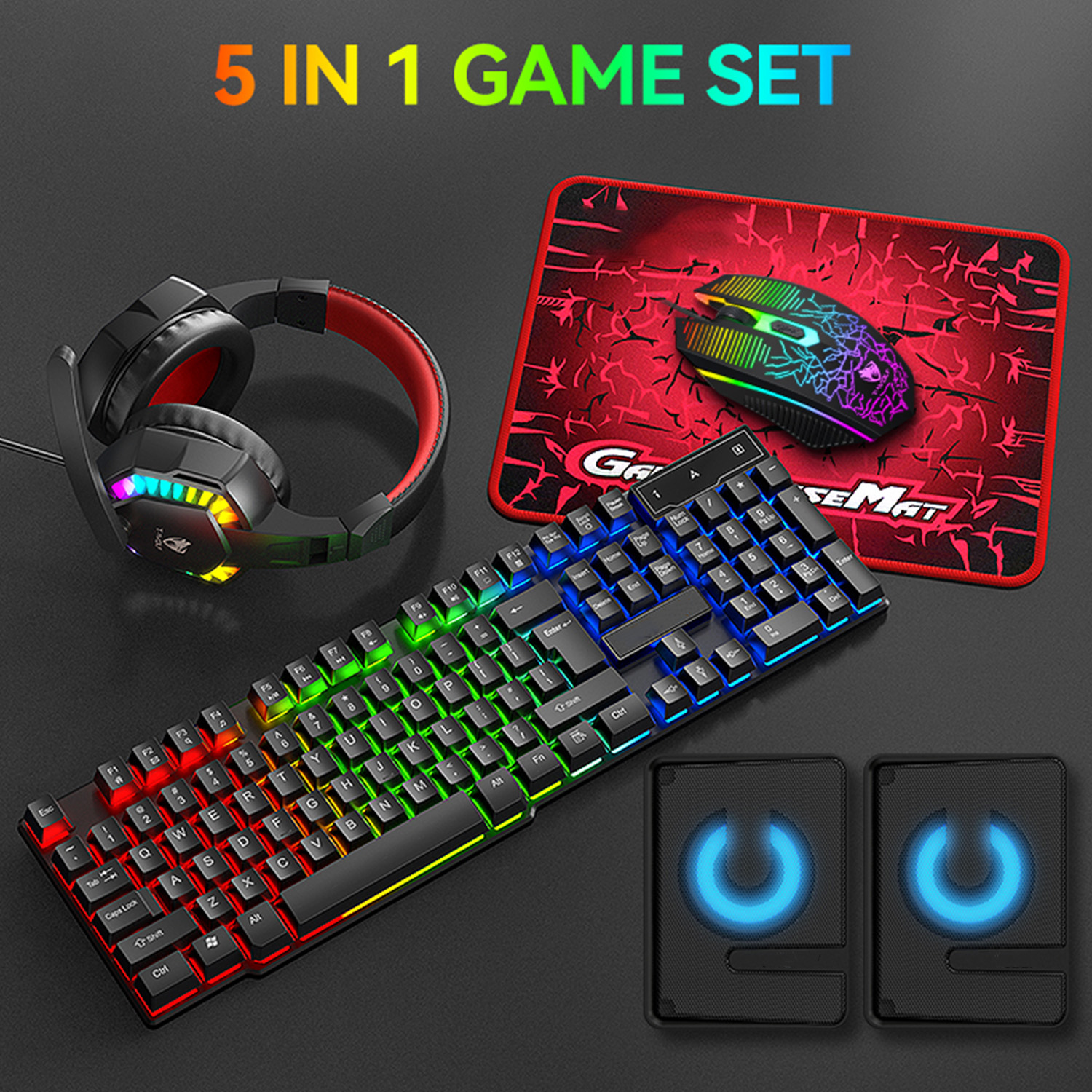 5-in-1 Set Gaming Combo Keyboa - مراجعة Gaming Keyboard Extension وسعره