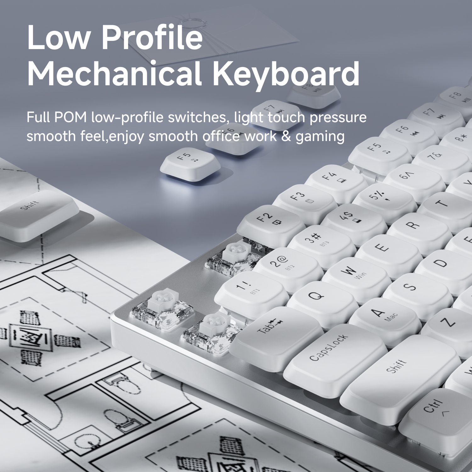 EWEADN Wireless Low-Profile Me - مراجعة Gaming Keyboard Mechanical وسعره
