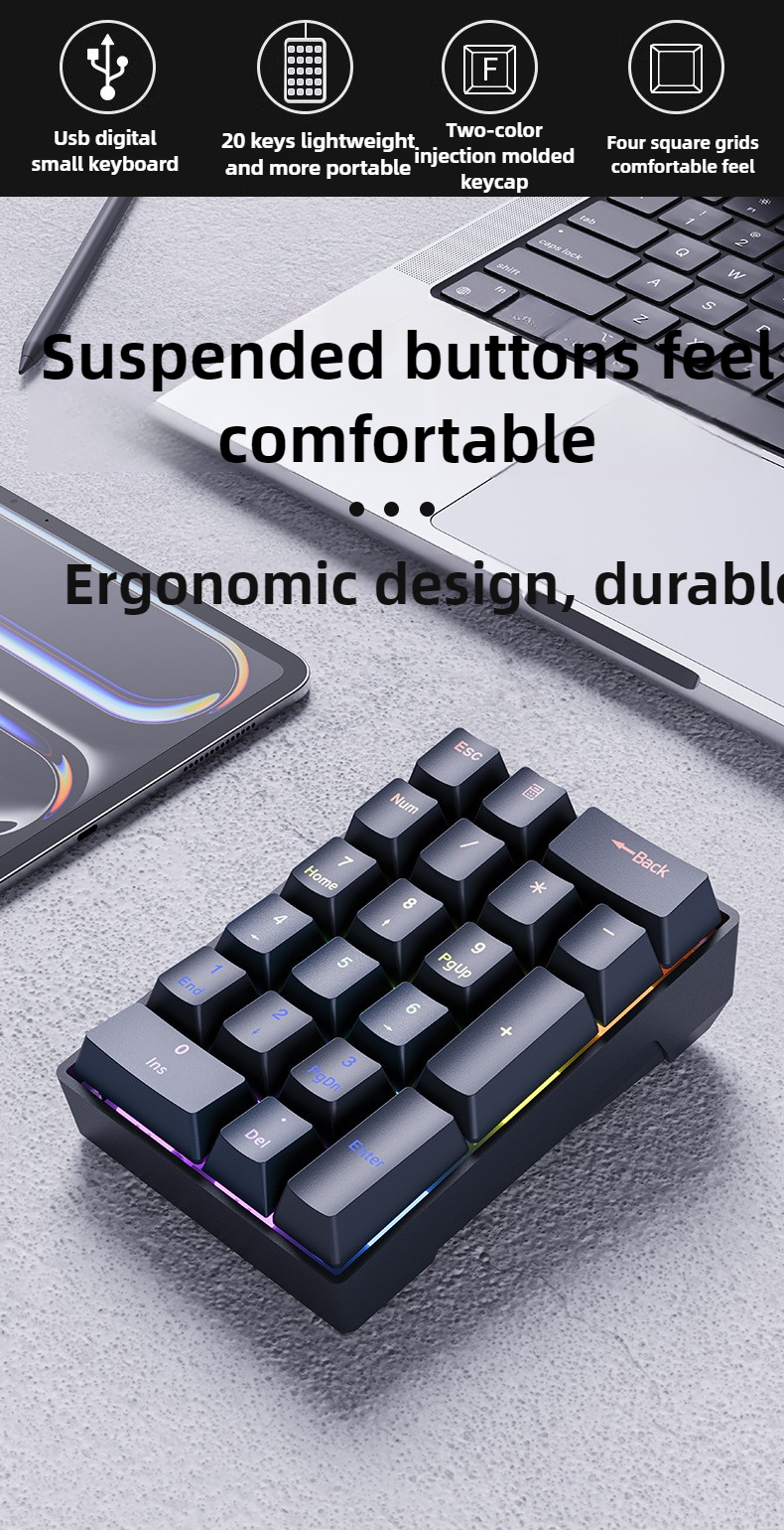 20 Keys Numeric Mechanical Wir - مراجعة Gaming Keyboard No Number Pad وسعره