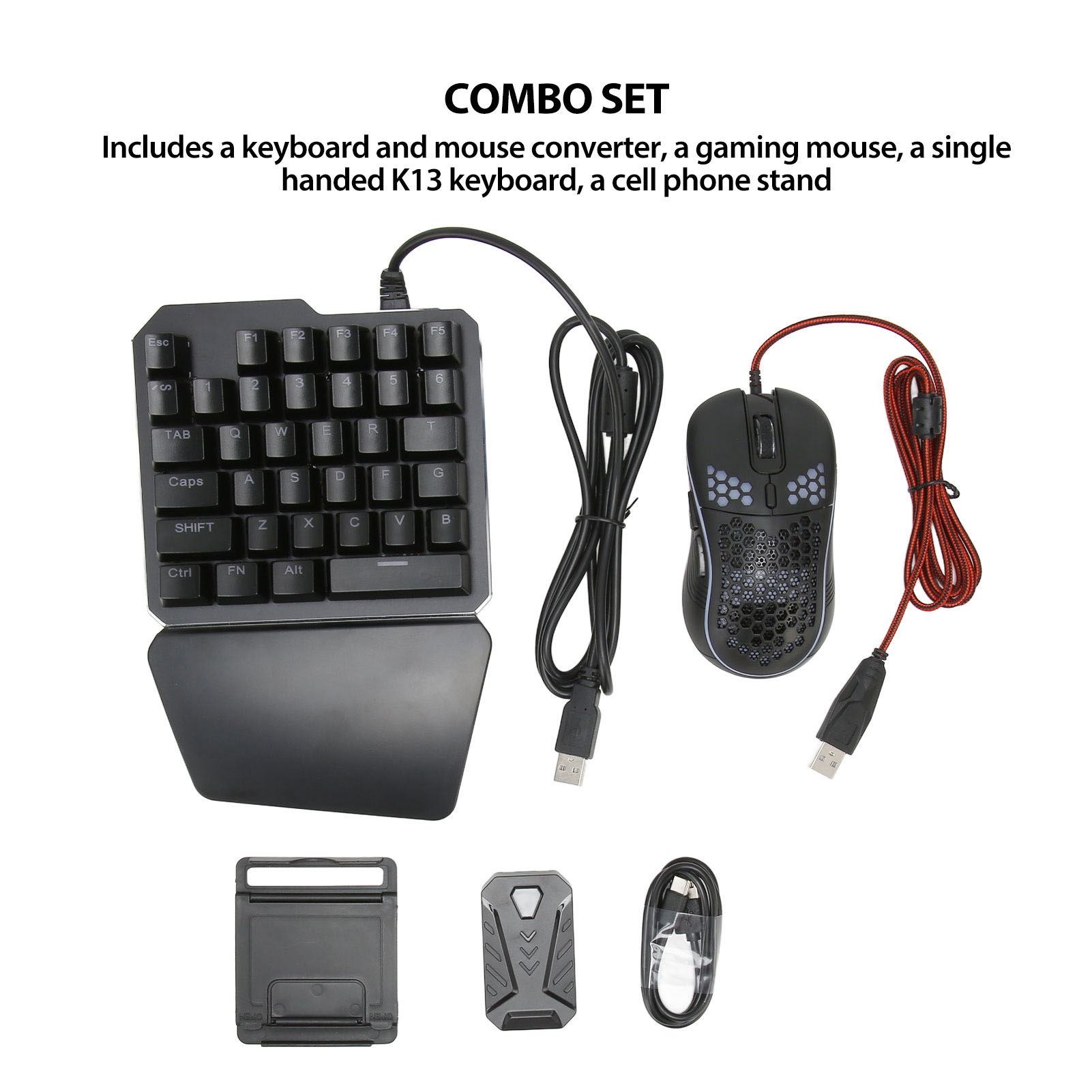 4 in 1 Mobile Game Combo Pack  - مراجعة Gaming Keyboard And Mouse Converter For Mobile وسعره