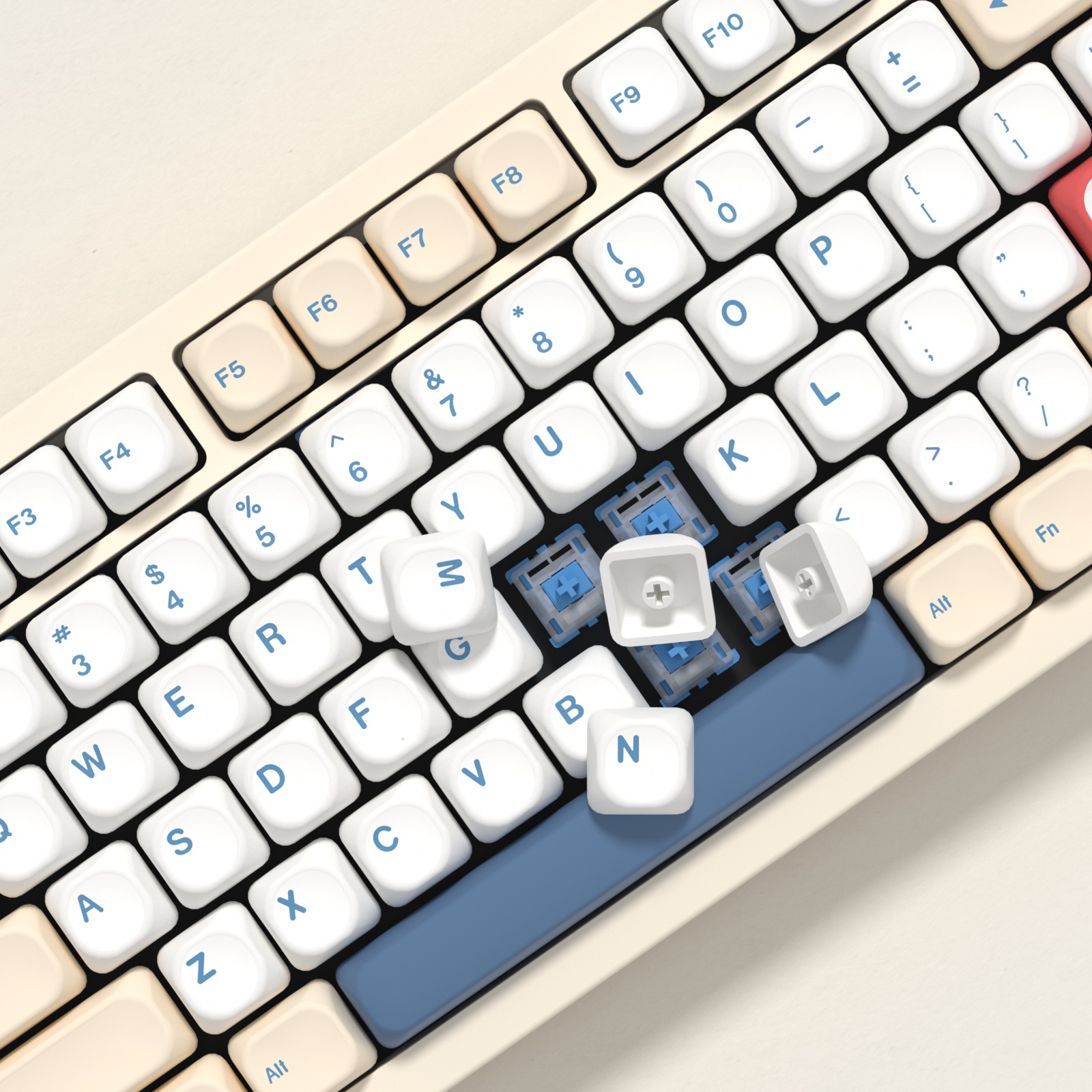 KBDiy GMK Soymilk Keycaps Retr - مراجعة Gaming Keyboard No Number Pad وسعره
