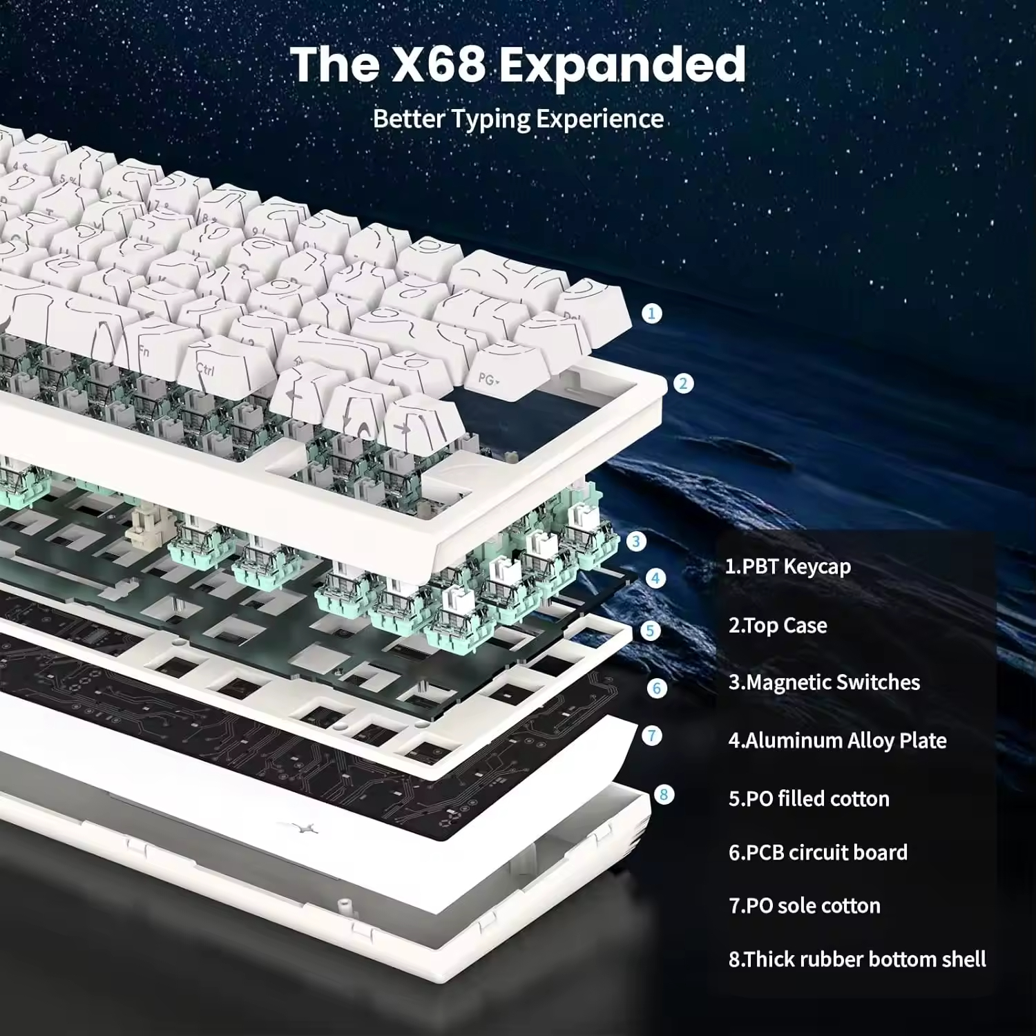 Attack Shark X68 He Wired RGB  - مراجعة Gaming Keyboard Mechanical وسعره