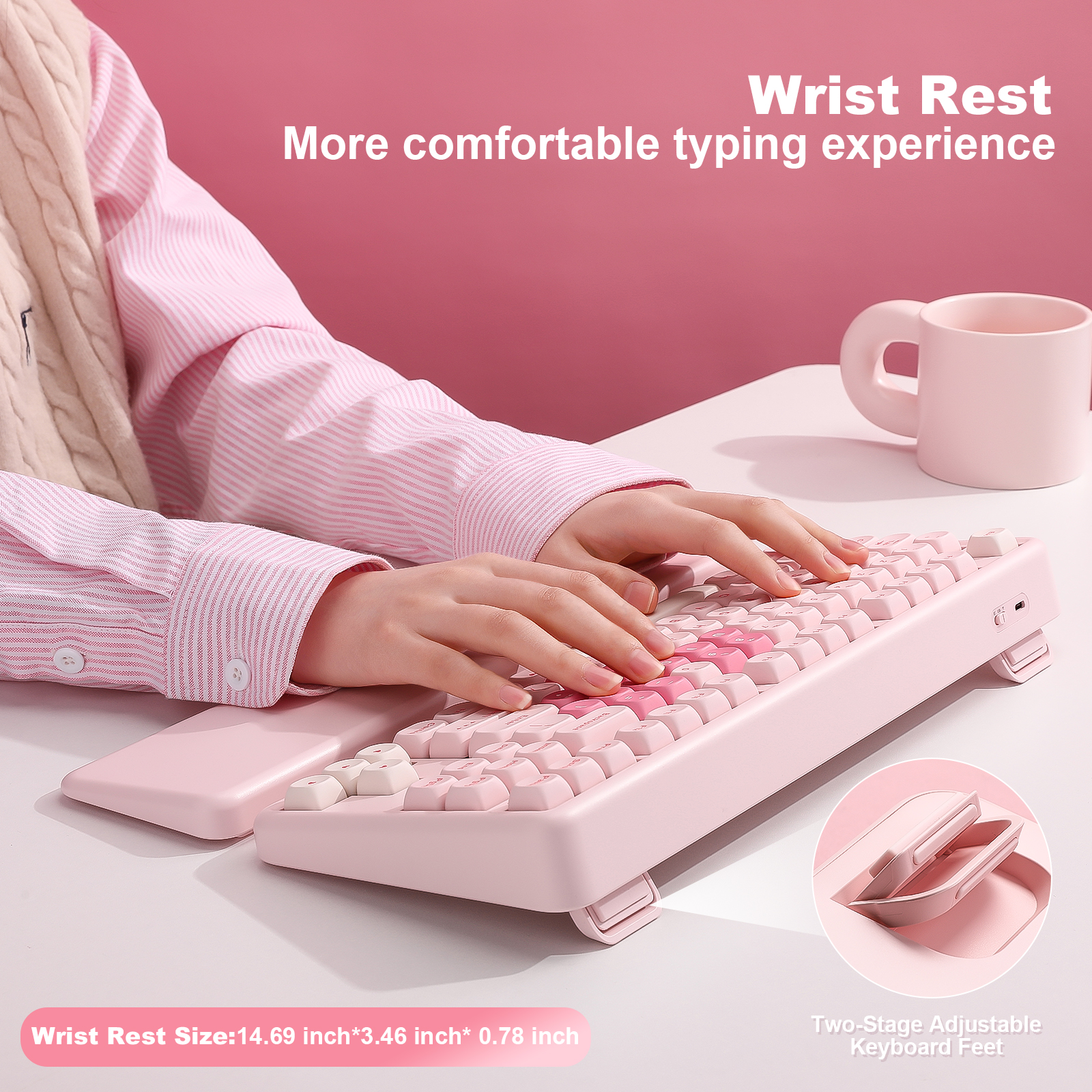 YUNZII B87 Pink Mechanical Gam - مراجعة Keyboard Gaming Mac وسعره