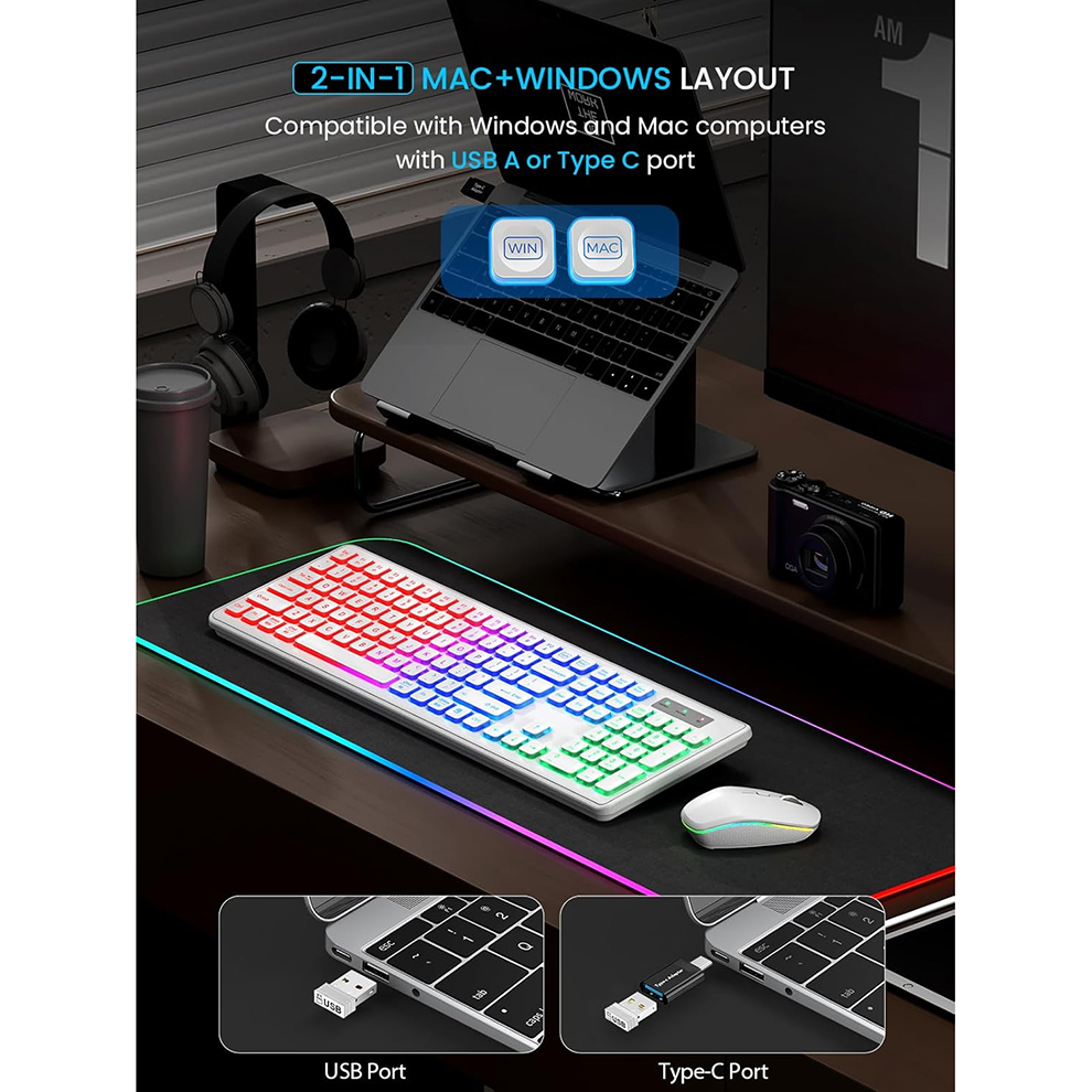 Backlit Wireless Keyboard and  - مراجعة Gaming Keyboard Extension وسعره
